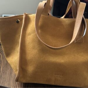 Margot Mustard Suede Tote Bag